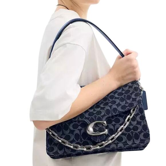 COACH SIGNATURE DENIM TABBY SHOULDER BAG 30 NWT - Picture 7 of 7